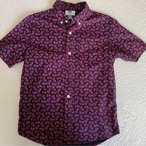 Boys Old Navy Bicycle Print Short Sleeve Button Down Shirt